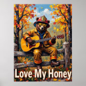 秋の賛歌:クマの秋調和 ポスター (正面)