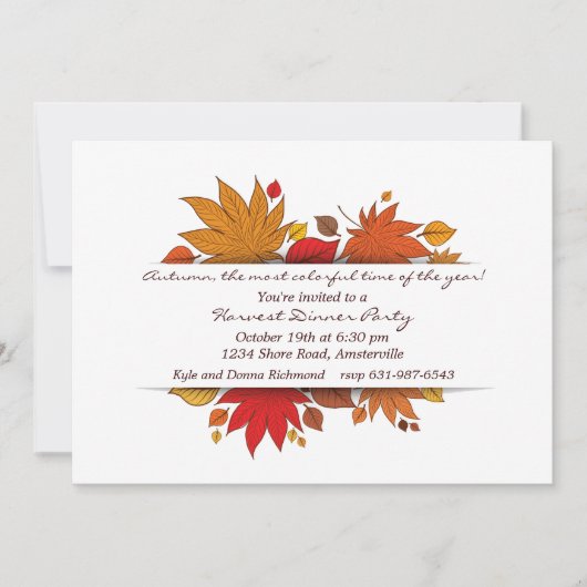秋の贈り物の招待状 招待状 (正面)