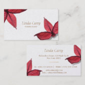 秋の赤いエレガント花 名刺 (正面/裏面)