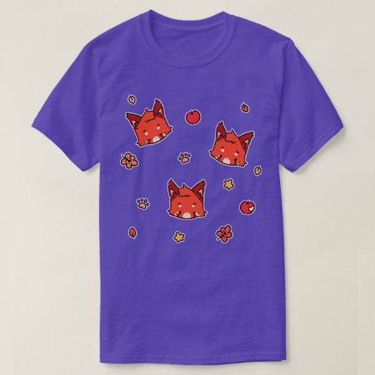秋の赤いパンダ Tシャツ (デザイン正面)