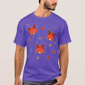 秋の赤いパンダ Tシャツ