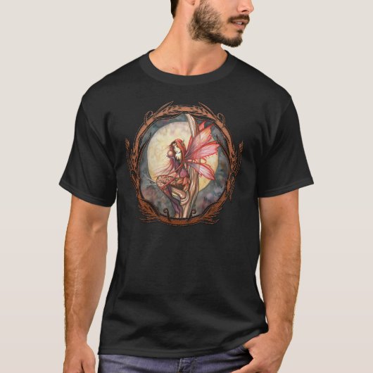 秋の赤い妖精 ファンタジー ゴシック アート Tシャツ (正面)