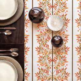 秋の赤い果実&離れ植物性短机 ショートテーブルランナー