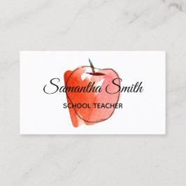 秋の赤い水の色アップルスクール先生 名刺