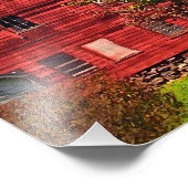 秋の赤い納屋 フォトプリント (角)