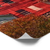 秋の赤い納屋 ポスター (角)