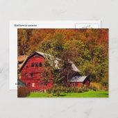 秋の赤い納屋 ポストカード (正面/裏面)