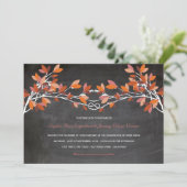 秋の赤い結び付きラブツリーズチョーク結婚ボード 招待状 (スタンド正面)