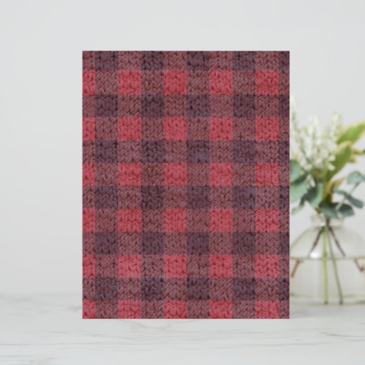 秋の赤い編みバッファローのプレイドスクラップブック紙 (スタンド正面)