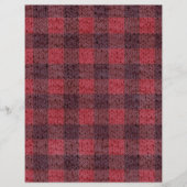 秋の赤い編みバッファローのプレイドスクラップブック紙 (正面)