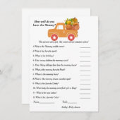 秋の赤ちゃんシャワーあなたがどれくらいママを知っているか 招待状 (正面/裏面)