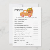 秋の赤ちゃんシャワーあなたがどれくらいママを知っているか 招待状 (正面)