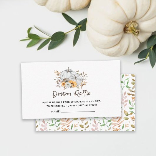 秋の赤ちゃんシャワーおむつラッフルインサートカード エンクロージャーカード