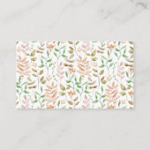 秋の赤ちゃんシャワーおむつラッフルインサートカード エンクロージャーカード (裏面)