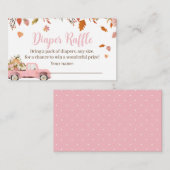 秋の赤ちゃんシャワーおむつラッフルカード エンクロージャーカード (正面/裏面)