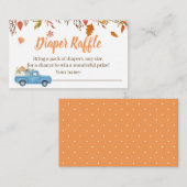 秋の赤ちゃんシャワーおむつラッフルカード エンクロージャーカード (正面/裏面)