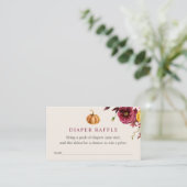 秋の赤ちゃんシャワーおむつラッフルチケット エンクロージャーカード (スタンド正面)