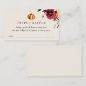 秋の赤ちゃんシャワーおむつラッフルチケット エンクロージャーカード (正面/裏面)