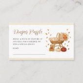 秋の赤ちゃんシャワーおむつラッフル エンクロージャーカード (正面)