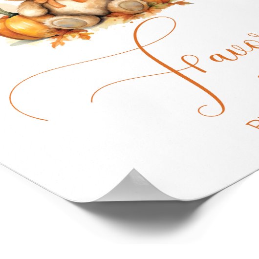 秋の赤ちゃんシャワーの熊の好意を取って下さい ポスター (角)