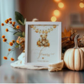 秋の赤ちゃんシャワーの熊の好意を取って下さい ポスター