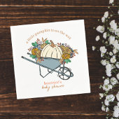 秋の赤ちゃんシャワーの途中の小さなかぼちゃ スタンダードカクテルナプキン