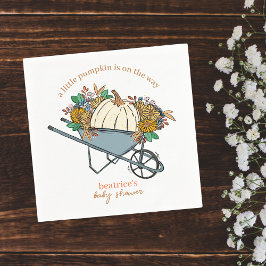 秋の赤ちゃんシャワーの途中の小さなかぼちゃ スタンダードカクテルナプキン