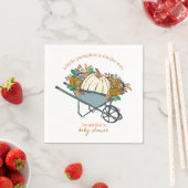 秋の赤ちゃんシャワーの途中の小さなかぼちゃ スタンダードカクテルナプキン (インサイチュ)