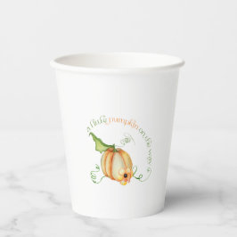 秋の赤ちゃんシャワーの途中の小さなかぼちゃ 紙コップ