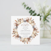 秋の赤ちゃんシャワーの途中の小さなカボチャ 招待状 (スタンド正面)