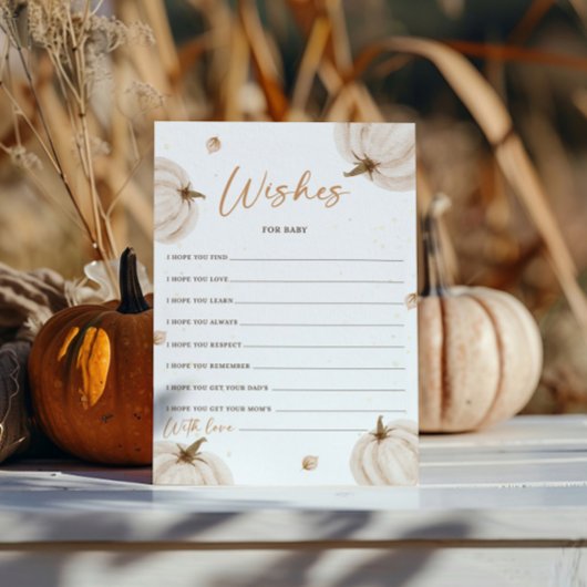秋の赤ちゃんシャワーの願いベビーカード 招待状