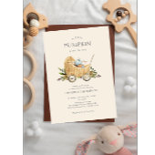 秋の赤ちゃんシャワーカボチャオンザウェイ招待状 招待状