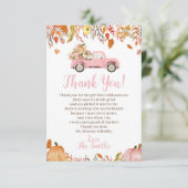 秋の赤ちゃんシャワーサンキューカードfor a girl サンキューカード (スタンド正面)