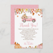 秋の赤ちゃんシャワーサンキューカードfor a girl サンキューカード (正面/裏面)