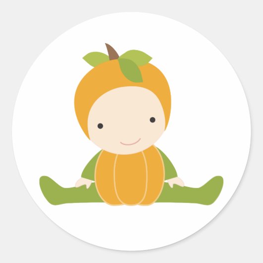 秋の赤ちゃんシャワーシール ラウンドシール (正面)