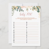 秋の赤ちゃんシャワーベビーABCゲームカード 招待状 (正面)