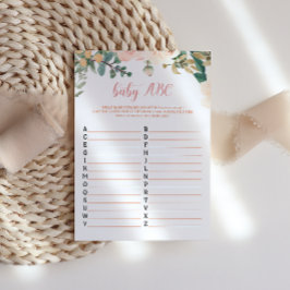 秋の赤ちゃんシャワーベビーABCゲームカード 招待状