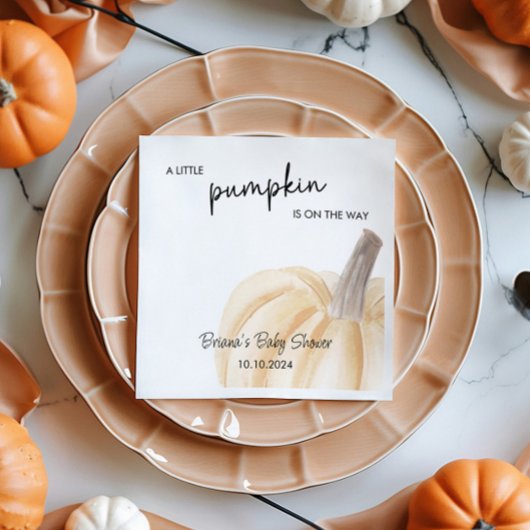 秋の赤ちゃんシャワーリトルカボチャシャワー スタンダードカクテルナプキン