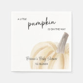 秋の赤ちゃんシャワーリトルカボチャシャワー スタンダードカクテルナプキン (正面)