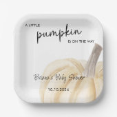 秋の赤ちゃんシャワーリトルカボチャシャワー ペーパープレート (正面)