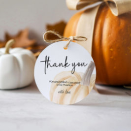 秋の赤ちゃんシャワーリトルカボチャ フェイバータグ