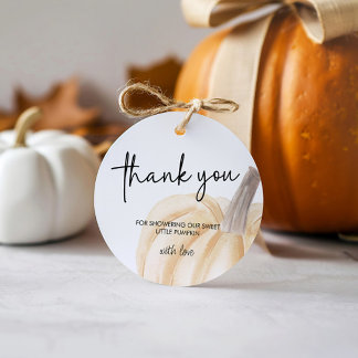 秋の赤ちゃんシャワーリトルカボチャ フェイバータグ