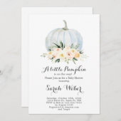 秋の赤ちゃんシャワー女の子カボチャ 招待状 (正面/裏面)