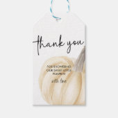 秋の赤ちゃんシャワー小さなかぼちゃの長方形 ギフトタグ (正面)