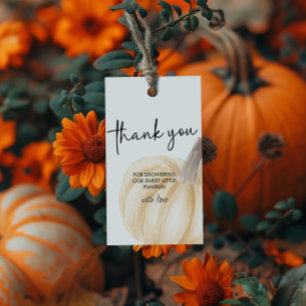 秋の赤ちゃんシャワー小さなかぼちゃの長方形 ギフトタグ