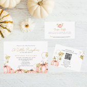 秋の赤ちゃんシャワー小さなかぼちゃ 招待状