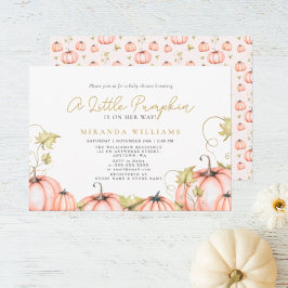 秋の赤ちゃんシャワー小さなかぼちゃ 招待状