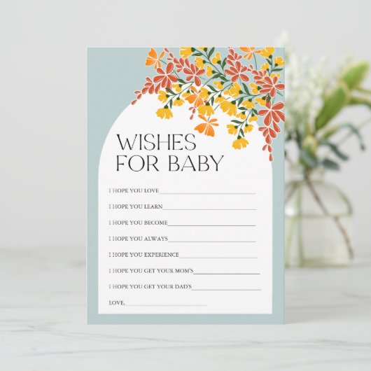 秋の赤ちゃんシャワー希望ベビーアドバイスカード 招待状 (スタンド正面)