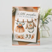 「秋の赤ちゃんシャワー招待状（水彩付） 招待状 (スタンド正面)