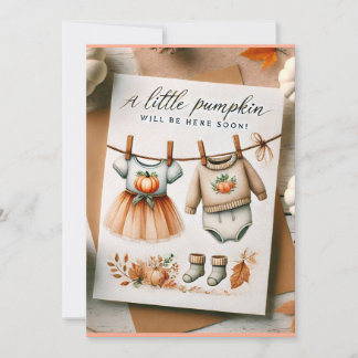 「秋の赤ちゃんシャワー招待状（水彩付） 招待状